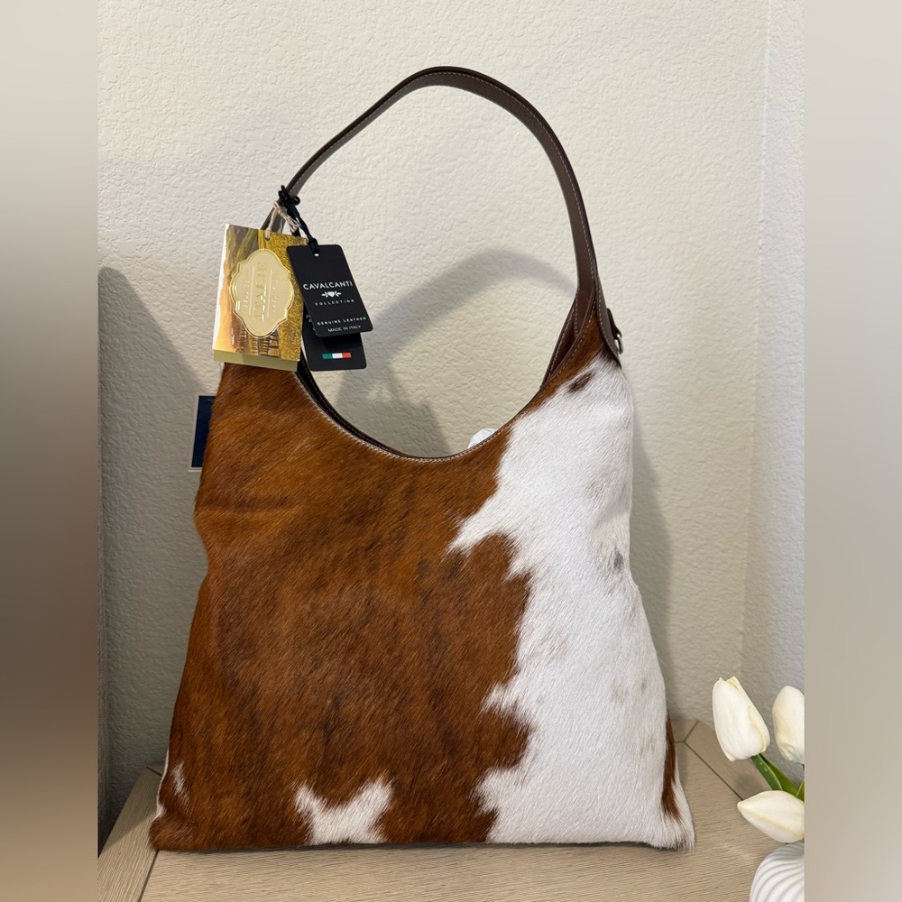 Cavalcanti Cowhide Genuine Leather - Made in Italy Hobo Bag NWT